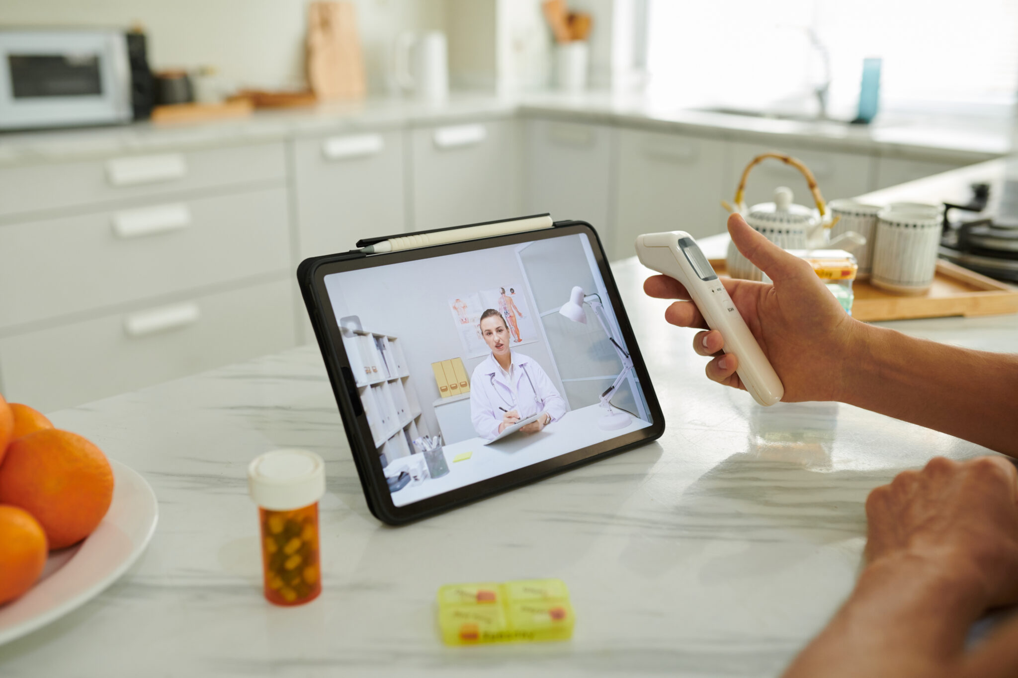 Patient using connected care at home